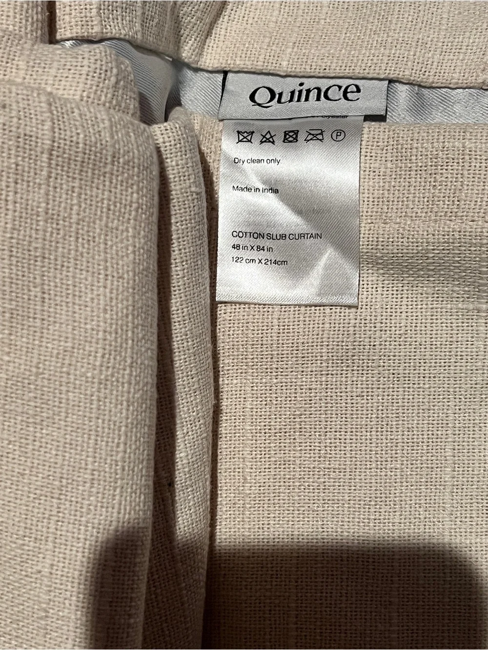 Quince Cotton Slub Room Darkening Panel in Natural